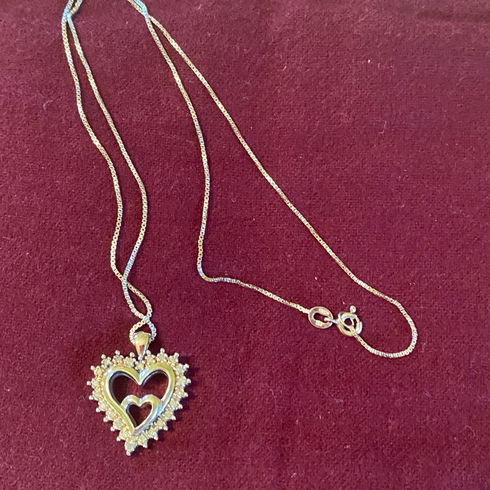 Silver.925 Heart Pendant Necklace